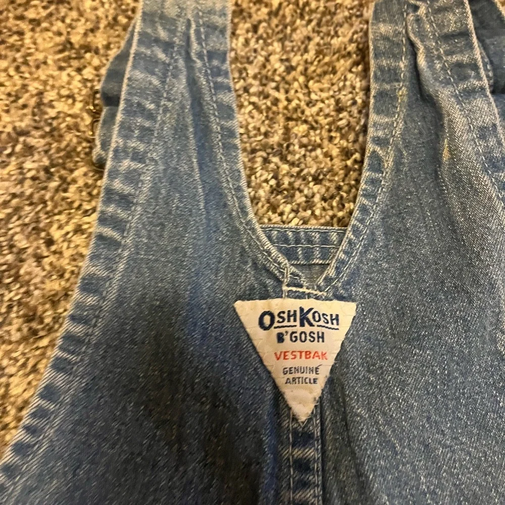 Vintage OshKosh B'Gosh Vestbak Overall Dress Denim Jumper 5/6‎ Made in USA 90s